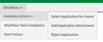Select Applications Workflow Queue