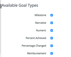Available Goal Types
