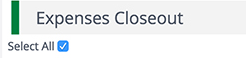 Expenses Closeout