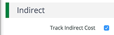 Track Indirect Cost Checkbox